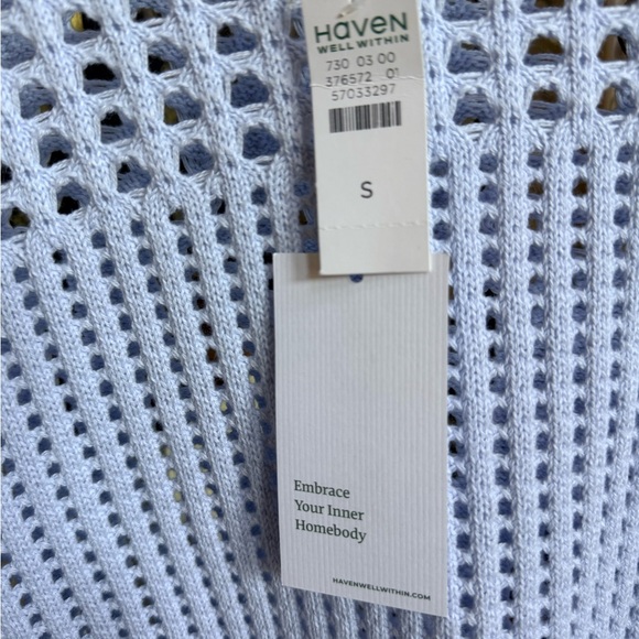 Talbots Haven Well Within NWT Mesh Periwinkle Sweater. Size S. Organic fibers. - Picture 7 of 11